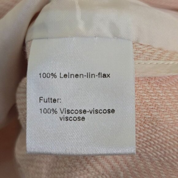 Akris 100% Linen Blush 2 Hook Notched Collar Blazer Size 8 - Picture 5 of 5